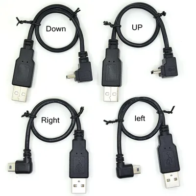 Links Rechts Up Down Abgewinkelt 90 270 grad 5pin Mini USB zu USB Daten Ladekabel 20 cm kurze Mini