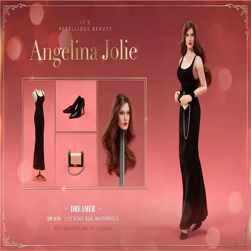 DR-010 1/12 Weibliche Soldat Jolie Kopf Carving Rock Schuhe Tasche Modell Fit 6'' Action Figur Körper Auf Lager