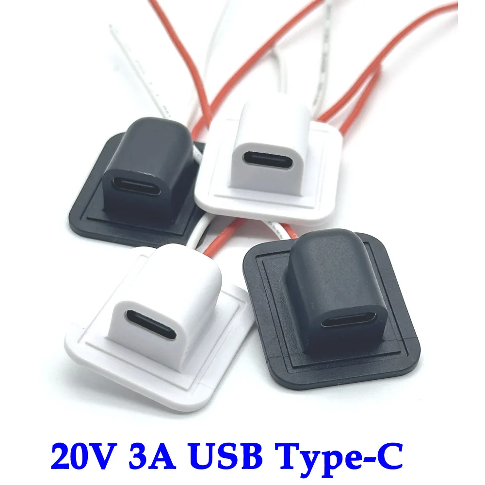 2-polige Hochstrom-Lade buchse mit 24awg Snap-Lock-Platte USB TYPE-C Buchse Typ C wasserdichte Buchse Image