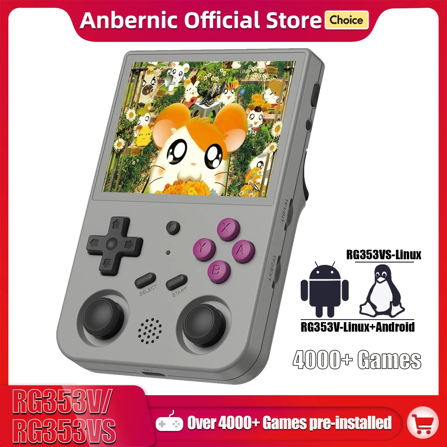 ANBERNIC RG353V RG353VS Retro Game Player RK3566 3,5 ZOLL 640*480 Handheld Spielkonsole Emulator LINUX Kinder Geschenke HD-TV Out Image