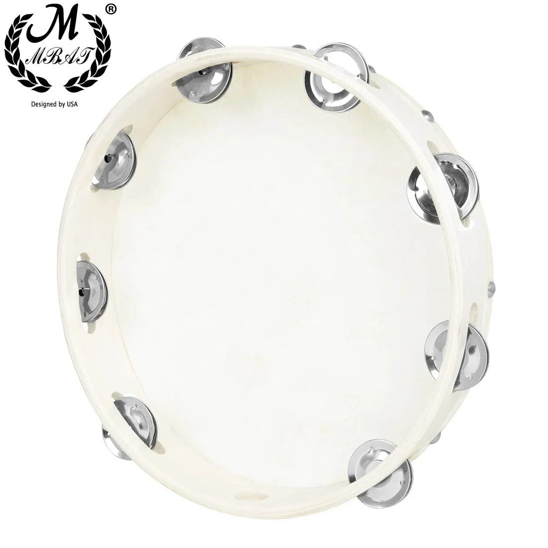 10 Zoll Hand schütteln Tamburin Percussion Kinder Erleuchtung Instrument Schaffell Tamburin mit Metall glocke Image