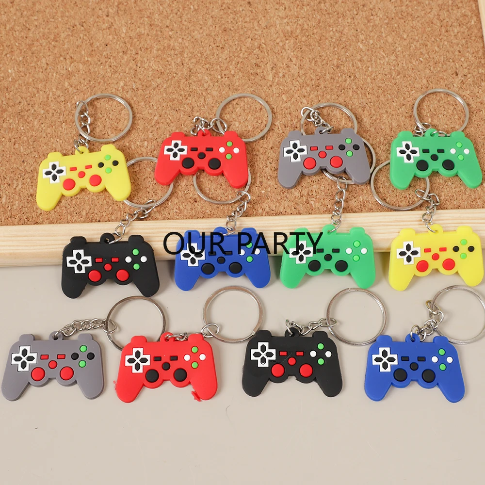 12 Stück süßer GamePad PVC-Schlüsselanhänger, Videospiel auf Thema, Rucksack-Anhänger für Jungen, Geburtstag, Spiele, Nacht, Party, Gastgeschenke, Pinata-Füller Image