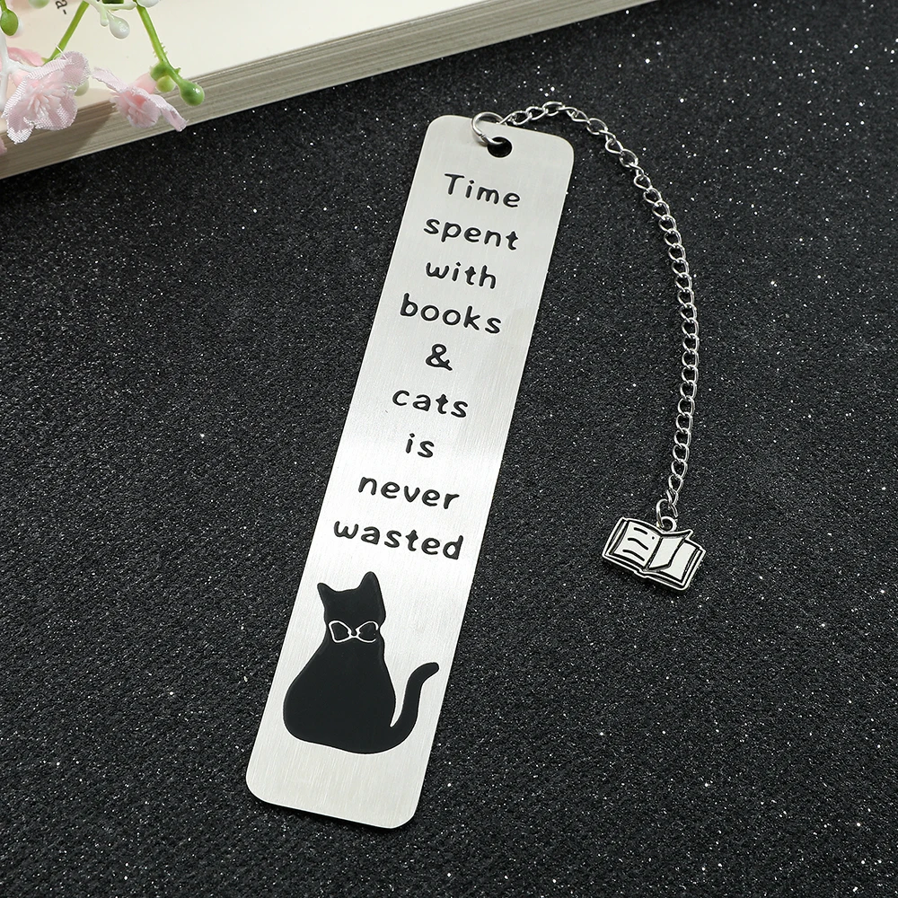 1 Stück niedliche Katzen-Lesezeichen, Metall-Lesezeichen, Buchfans, Sammlungen, Schulbedarf, Geschenke für Freunde und Lehrer, Lesemarker Image