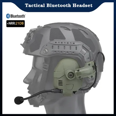 Taktisches Bluetooth-Headset mit Tonabnehmer und Geräuschreduzierung, Helm, tragbar, Schnellverschluss, Dual-Purpose-Gehörschutz-Ohrenschützer Image