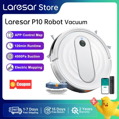 Laresar P10 Saugroboter und Wischmopp, 4500Pa Saugkraft, APP-Steuerung, Intelligente Image