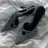 Neue Luxus Designer Sommer Blau Frauen Sandalen Mode Elegante Spitz Singbacks Schuhe Damen Outdoor