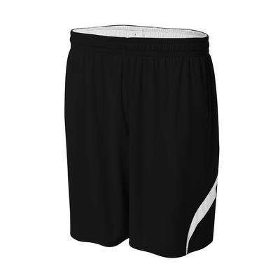 A4 NB5364 Youth Performance Double/Double Reversible Basketball Short in Black/White size XS | Polyester A4NB5364