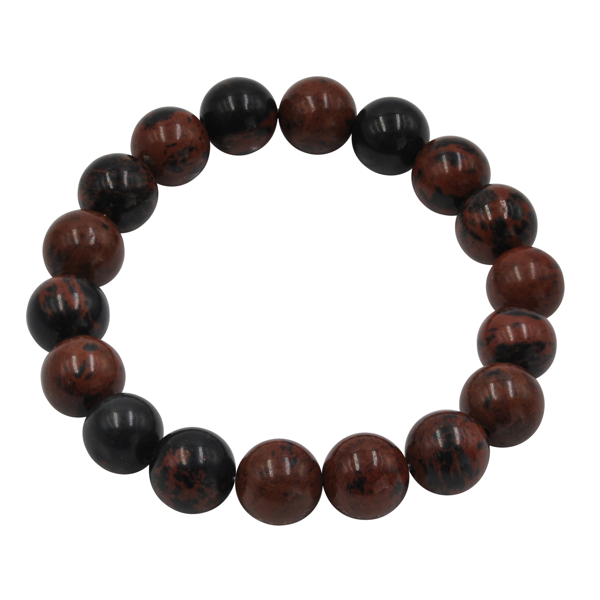 Armband STEUER "Stretch mit Echtstein Jaspis braun", braun, Armbänder, Damen, 18cm, Metallmix Image