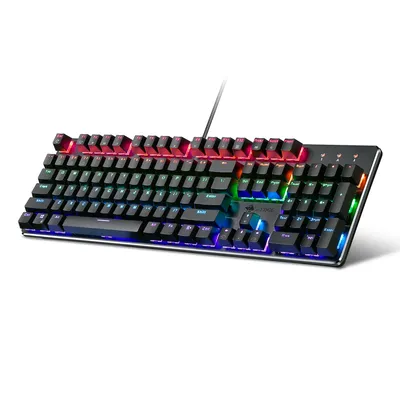 UK104 104 Keys USB Wired Mechanical Gaming Keyboard for Windows, Plug and Play