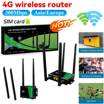 4G WiFi Router with SIM Card Slot 4 Antennas Wireless Router 150Mbps Firewall Protection Modem