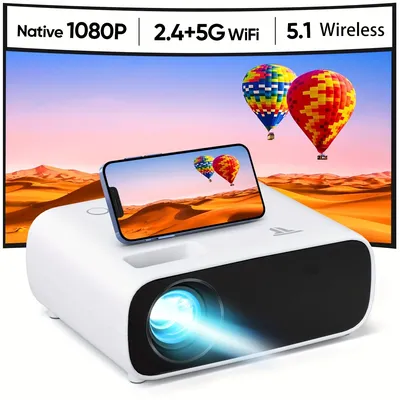 Ultimate Home Theater Projector-Native1080P,5GWIFI wireless connection,Compatible with HDTV,