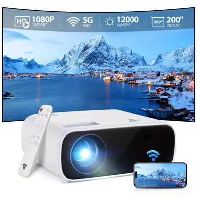 Portable High-definition Video Projector, 5G WiFi And Wireless Connection, Compatible With