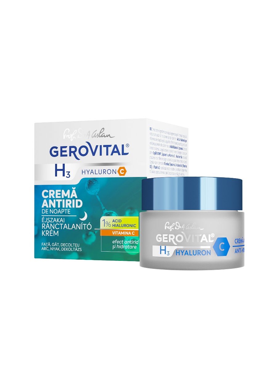 Gerovital H3 Hyaluron C Crema Notte con Vitamina e Acido Ialuronico, 5