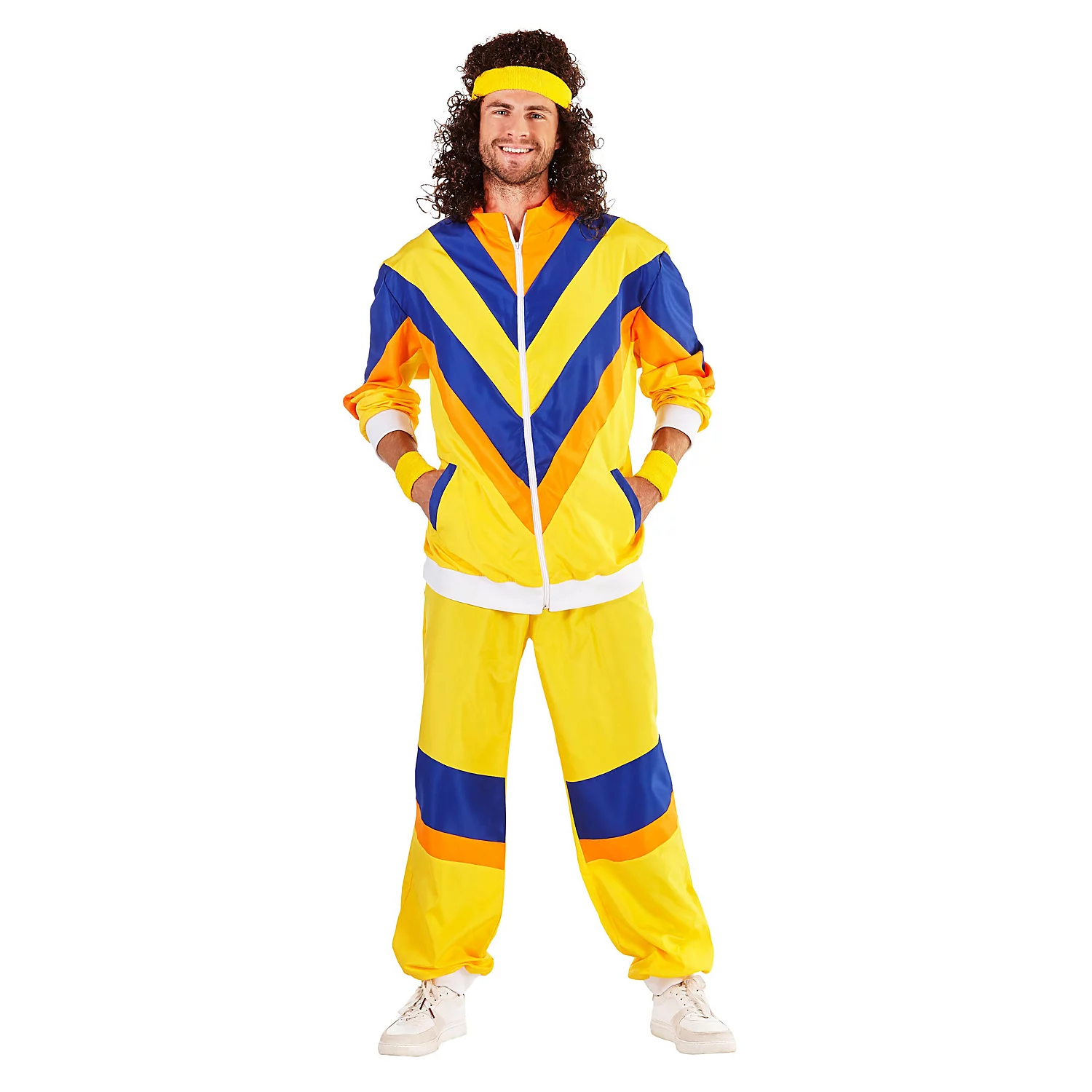 buttinette Trainingsanzug 80er Jahre unisex, gelb/blau/orange Image