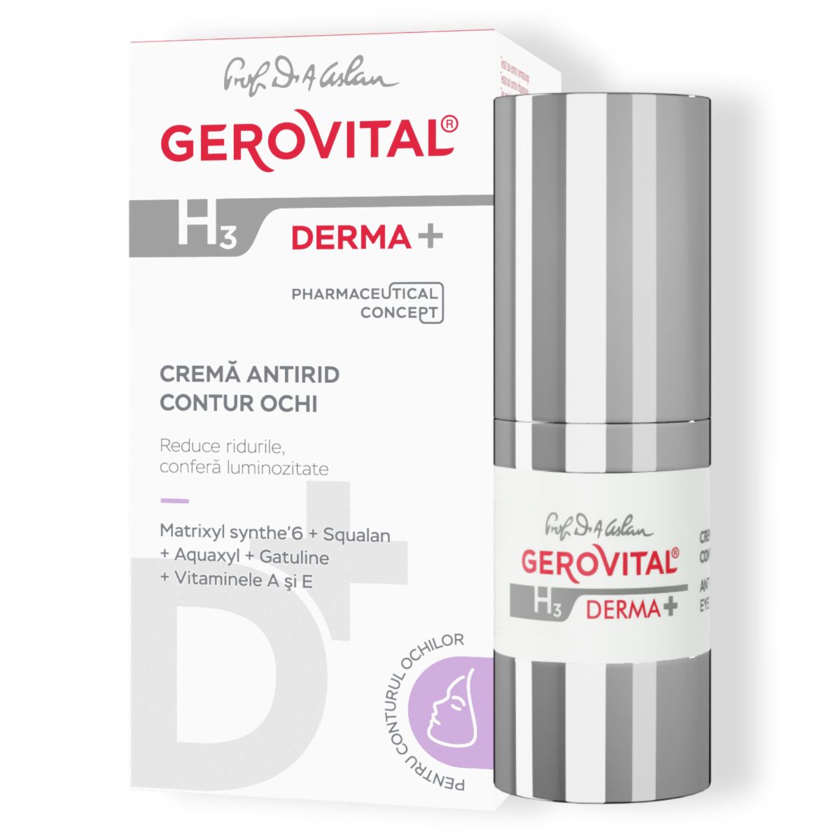 Gerovital H3 Derma+ Crema Contorno Occhi Antirughe con Effetto Lifting