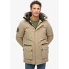 Steppjacke SUPERDRY "City Padded Parka Jacket", Herren, Gr. M, braun (timber wolf braun), Web, Obermaterial: 51% Elastomultiester, 49% Polyester, unifarben, modisch, loose fit, Langarm, Jacken