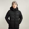 Steppjacke G-STAR "Meefic wmn", Damen, Gr. XS, schwarz (dk schwarz), Steppware, Obermaterial: 100% Polyester, unifarben, casual, regular fit hüftlang, Langarm elastischer Bund, Jacken