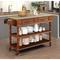 56 inch Rolling Kitchen Island with Storage,Kitchen Cart with Solid OAK Wood Top,Two-sided Kitchen island Cart on Wheels