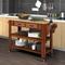 57 inch Rolling Kitchen Island with Storage,Kitchen Cart with Solid OAK Wood Top,Two-sided Kitchen island Cart on Wheels