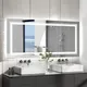 Specchio da bagno a LED illuminato grande Jumbo con luci anteriori + retroilluminate specchio da trucco antiappannamento montato a parete