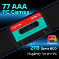 Disco rigido da gioco da 2 TB e console di gioco con 77 giochi per PC Giochi AAA Plug and Play per PC/laptop Win Disco rigido esterno HDD da 2,5 pollici