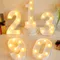 21 centimetri Luce Calda Mini Figura LED Lampada Da Notte Numero 0-9 Cornice Digitale Marquee Segno