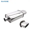 Sistema di scarico per Auto ovale Tuning Auto 63mm 2.5 pollici ingresso tubo di scarico per Auto uscita singola scarico civico ritagliato accessori per Auto Golf