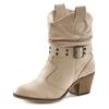 Cowboy Stiefelette LASCANA, Damen, Gr. 37, beige, Obermaterial: 100% Textilmaterial. Futter: 100% Textilmaterial. Decksohle: 100% Lederimitat. Laufsohle: 100% Synthetik, unifarben, modisch, Schuhe Cowboy-Stiefelette Cowboyboots Schlupfboots, Cowboy...