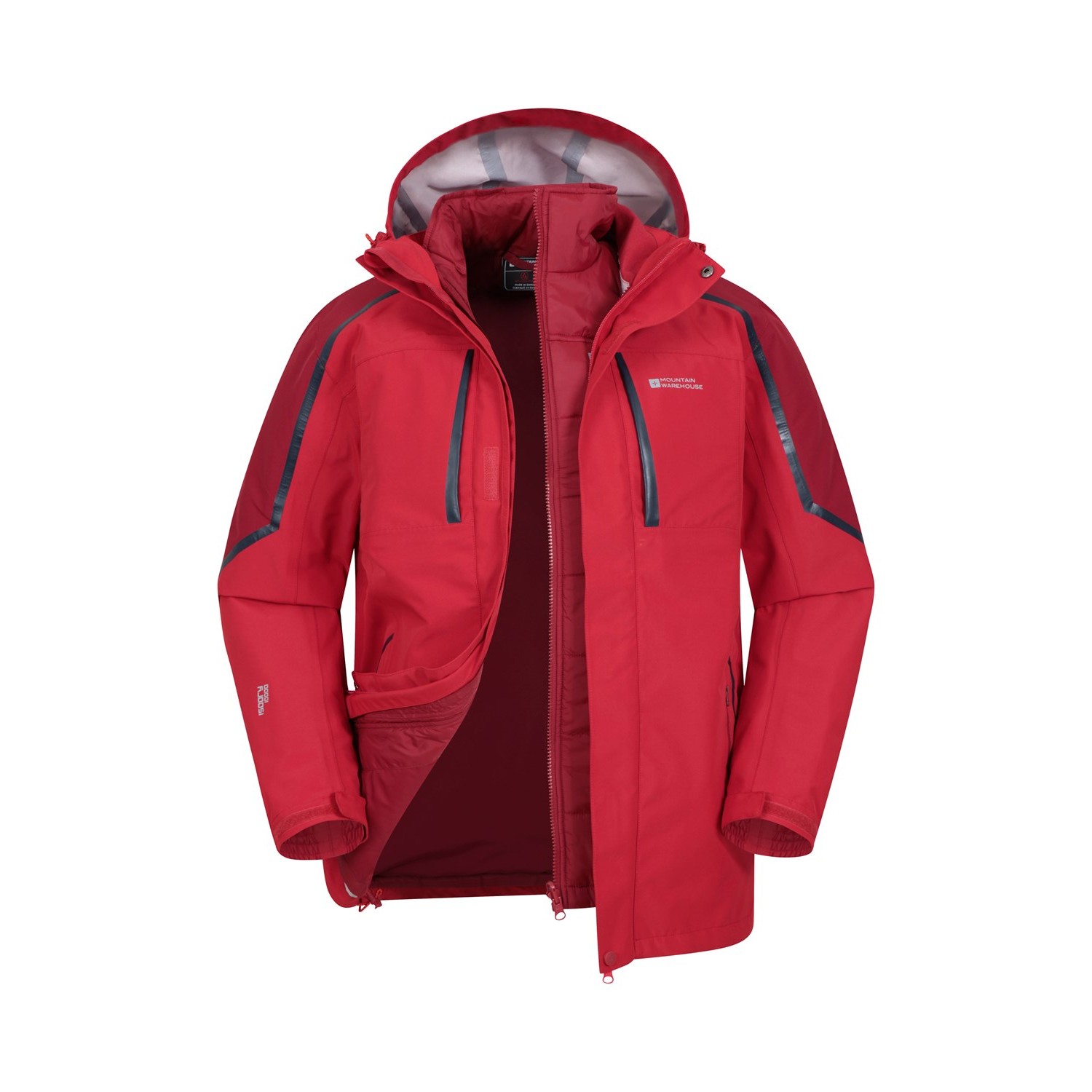 Mountain Warehouse Herren Zenith Extreme III 3 in 1 gepolsterte Jacke (rot)