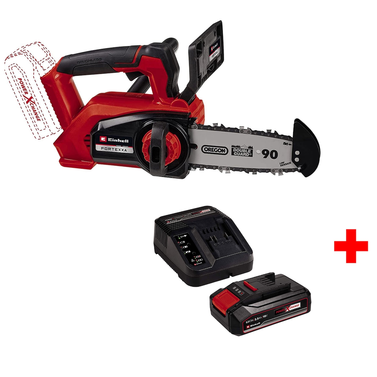 Einhell Einhand Akku Kettensäge FORTEXXA 18/20 TH + Starterkit 2,5 Ah Image