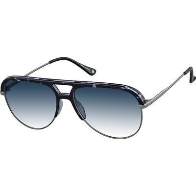 Zenni Aviator Rx Sunglasses Blue Mixed Full Rim Frame