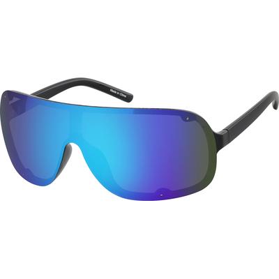 Zenni Men's Oval Sunglasses Black Plastic Full Rim Frame