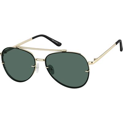 Zenni Vintage Aviator Sunglasses Gold Stainless Steel Full Rim Frame