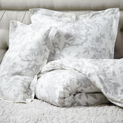 Jardin Toile Duvet Cover Gray - King - Ballard Designs