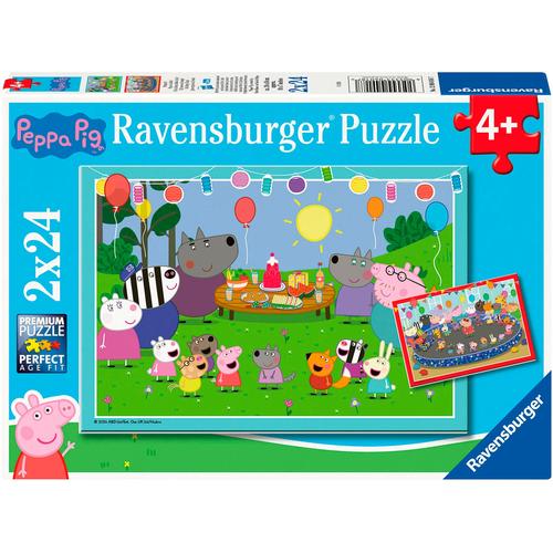 Puzzle RAVENSBURGER ""Partyzeit"" Puzzles bunt Kinder 2 x 24 Teile; Made in Europe; FSC - schützt Wald weltweit