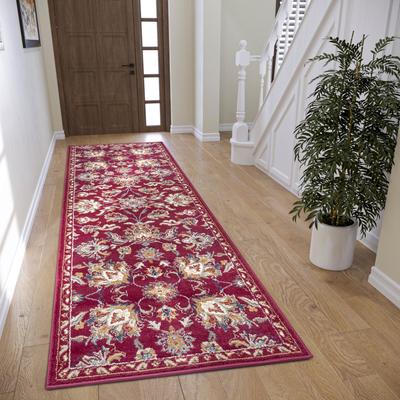 Teppich HANSE HOME "Caracci", rot, B:80cm H:8mm L:240cm, Polypropylen (PP), Jute, Polyester, Teppiche, Läufer, Orientalisch, Kurzflor, Wohnzimmer, Schlafzimmer, Esszimmer Image