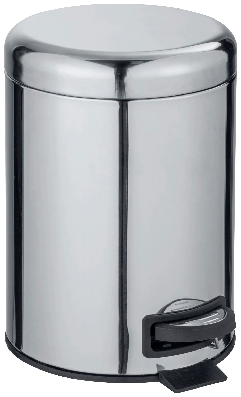 Kosmetikeimer WENKO "Leman", silber (silberfarben, schwarz), B:21cm H:24cm T:28cm, Edelstahl, Mülleimer, 5 Liter, BxTxH: 21x28x24 cm