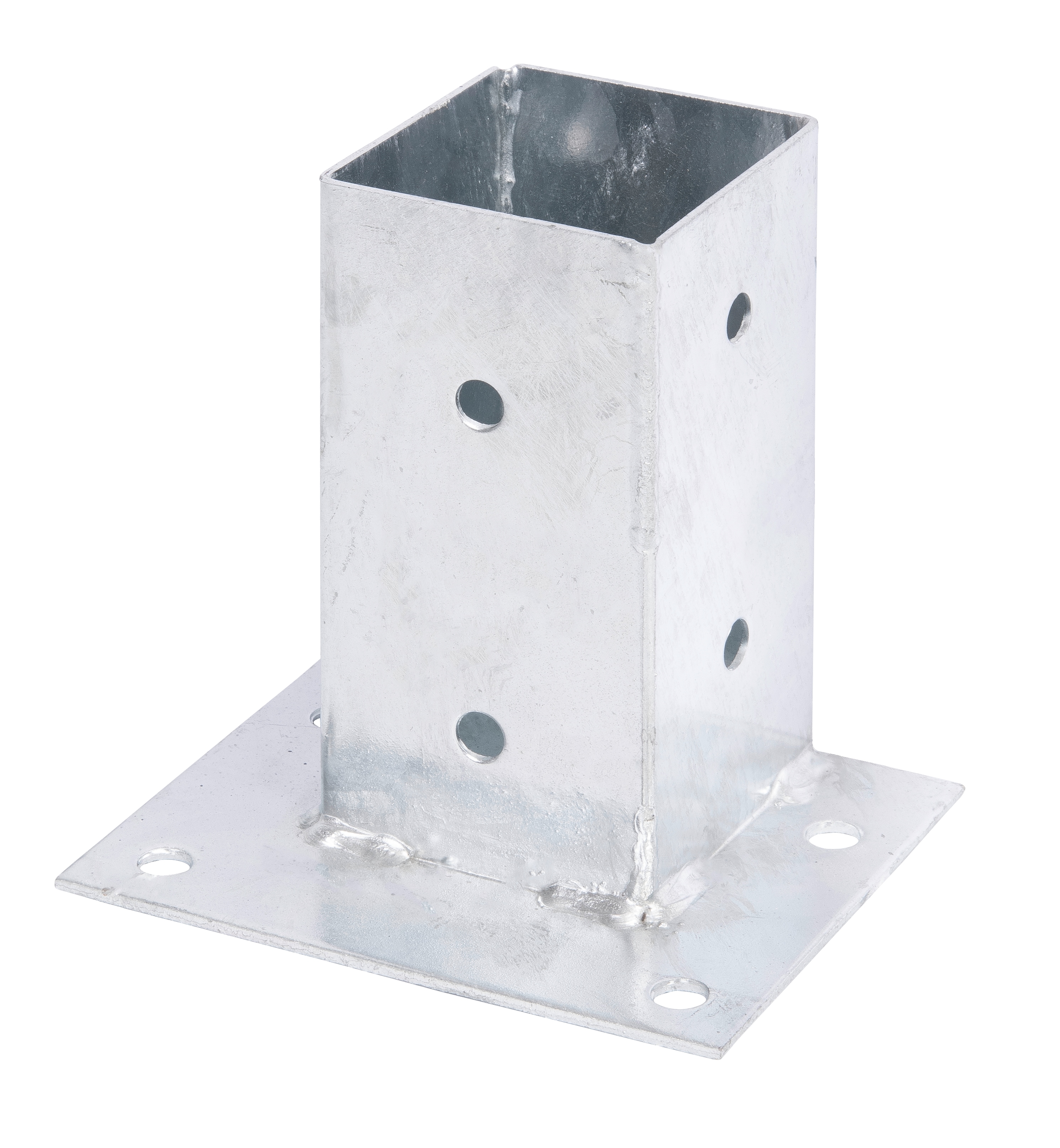 Aufschraubhülse ALBERTS "71x71 mm", silber (silberfarben), B:14,3cm, Stahl, Bodenanker, für die bündige Befestigung an Geraden