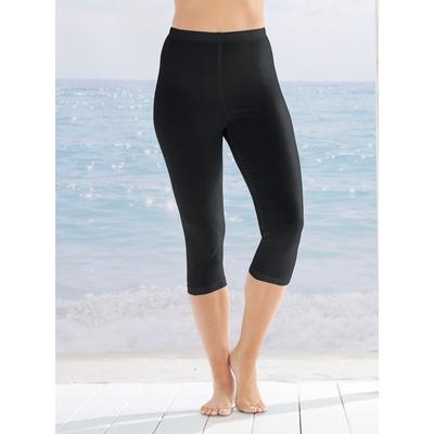 Caprileggings, Damen, Gr. 46, Normalgrößen, schwarz, 95% Baumwolle, 5% Elasthan, unifarben, knielang, Hosen, Topseller Image