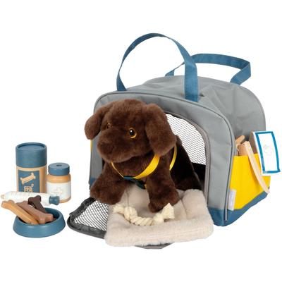 Plüschfigur SMALL FOOT "Hund mit Tasche" Plüschfiguren braun Kinder mit Pflege- und Tierarzt-Zubehör