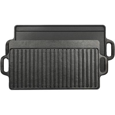Grillplatte EL FUEGO "El Fuego", schwarz, B:50,5cm H:1,4cm L:23,5cm, Gusseisen, Grillroste, aus Gusseisen, doppelseitig nutzbar: Grillplatte/ Garplatte Image