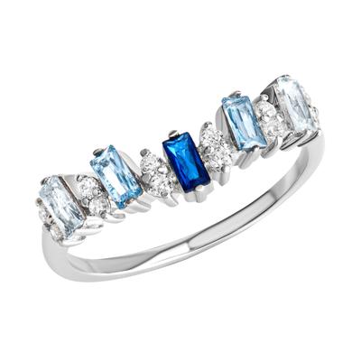 Fingerring ZEEME "925/- Sterling Silber" Gr. 56, weiß (weiß, weiß), Fingerringe, Damen, 056 (17,8), Silber 925 (Sterlingsilber) Image