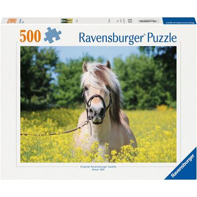 Puzzle RAVENSBURGER "Pferd im Rapsfeld", bunt, Puzzles, KinderB:49cm H:36cm, Made in Germany, B:49cm H:36cm