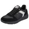 Sneaker RIEKER EVOLUTION, Herren, Gr. 44, schwarz (schwarz, grau), Leder, Textil, sportlich, Schuhe, Freizeitschuh, Halbschuh, Schnürschuh mit gepolstertem Schaftrand