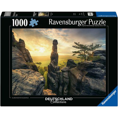 Puzzle RAVENSBURGER ""Deutschland Collection, Erleuchtung - Elbsandsteingebirge"" Puzzles bunt Kinder Made in Germany; FSC - schützt Wald weltweit