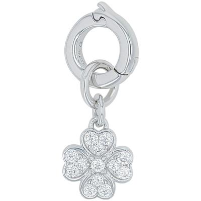 Charm-Einhänger AMOR "Kleeblatt, 2038500", silber (silberfarben, kristallweiß, kristallweiß), Charms, Damen, Silber 925 (Sterlingsilber), mit Zirkonia (synth.) Image