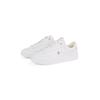 Plateausneaker TOMMY HILFIGER "ESSENTIAL CHIC COURT SNEAKER", Damen, Gr. 36, weiß, Leder, Lederimitat, sportlich, Schuhe, Freizeitschuh, Schnürschuh, Halbschuh mit TH-Schmuckelement