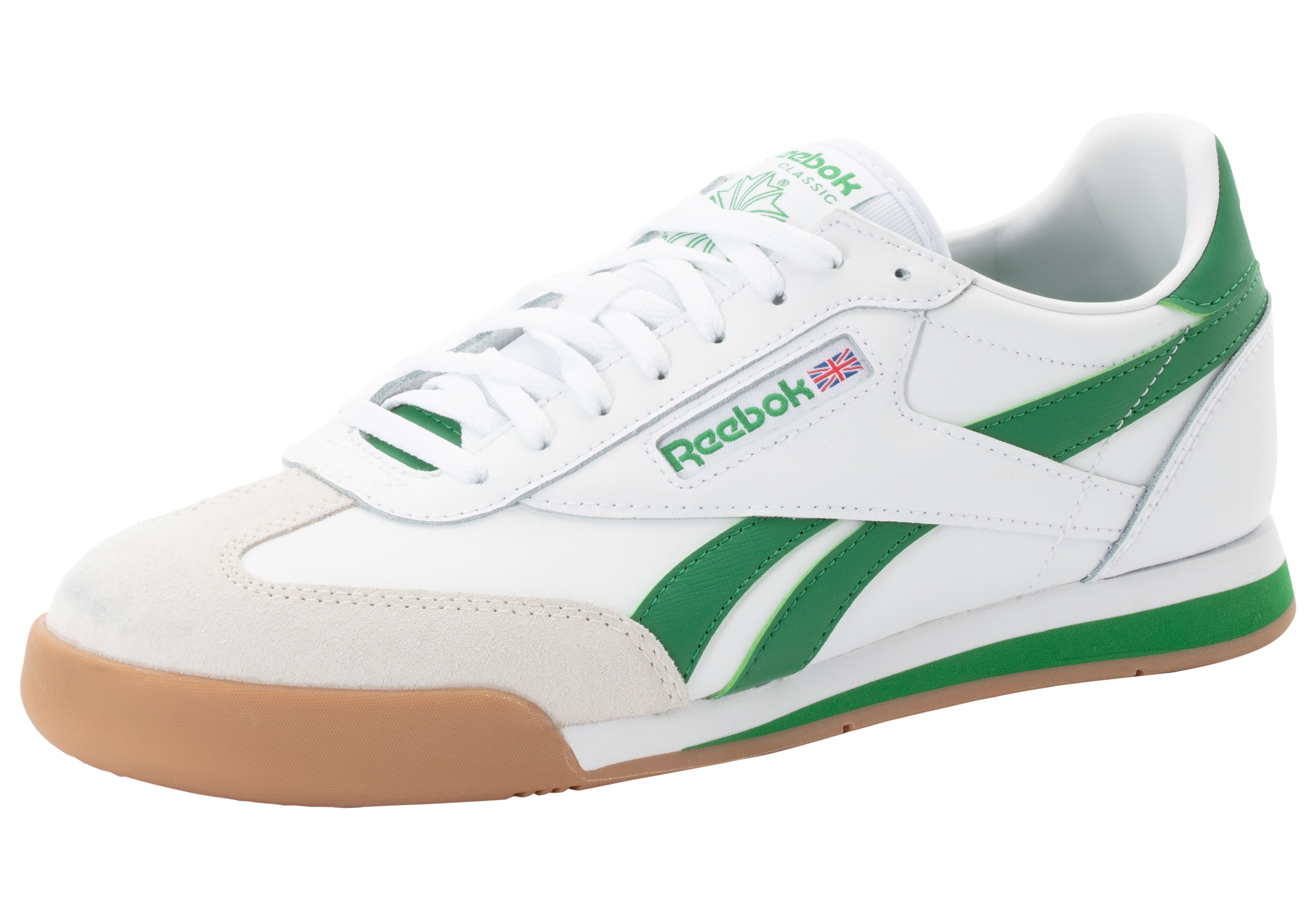 Sneaker REEBOK CLASSIC "CAMPIO XT", Herren, Gr. 43, grün (ftwrweiß, glengrün, rubbergum04), Leder, Synthetik, Schuhe Sneaker