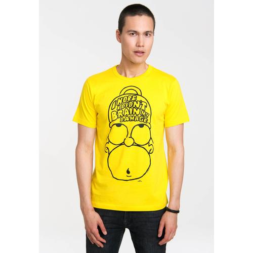 T-Shirt LOGOSHIRT ""Homer Simpson - The Simpsons"" Gr. L, gelb Herren Shirts mit witzigem Frontdruck