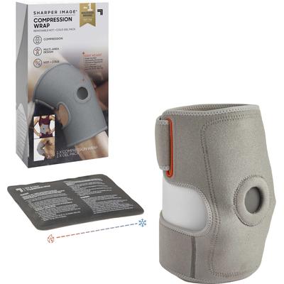 Bandage SHARPER IMAGE "Multifunktionaler Kompressionswickel" Bandagen grau mit Kalt-Warm-Gel-Pack